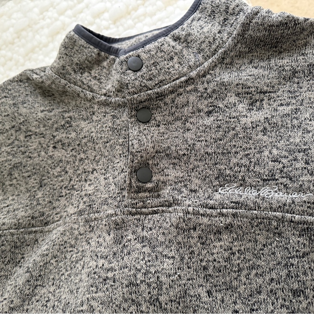Eddie Bauer knit pullover heathered gray sweater size XL